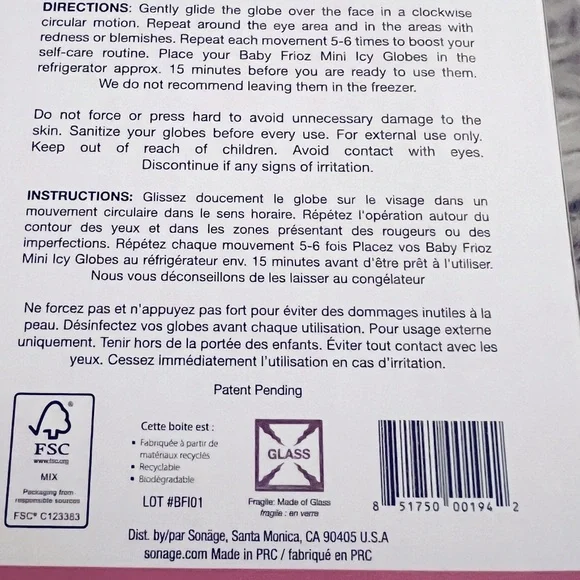 Sonage Baby Frioz Mini Icy Globes Facial Massager - Picture 7 of 8